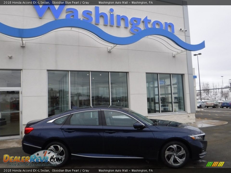 2018 Honda Accord EX-L Sedan Obsidian Blue Pearl / Gray Photo #11