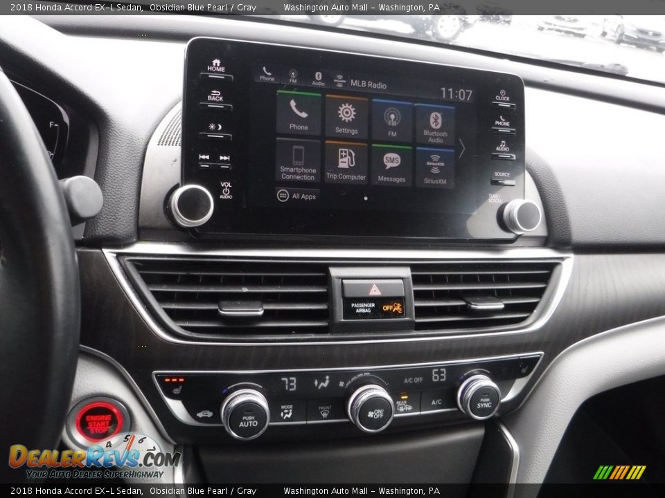 2018 Honda Accord EX-L Sedan Obsidian Blue Pearl / Gray Photo #20