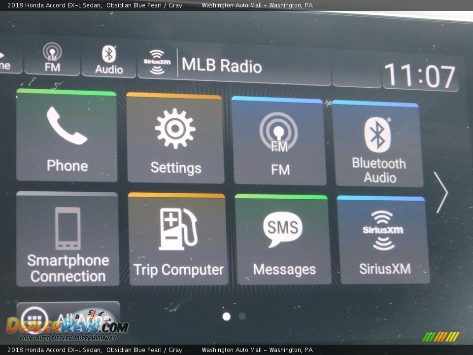 2018 Honda Accord EX-L Sedan Obsidian Blue Pearl / Gray Photo #21