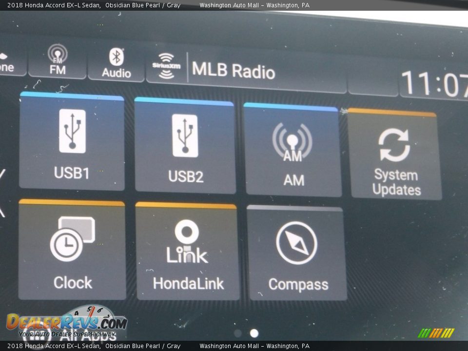 2018 Honda Accord EX-L Sedan Obsidian Blue Pearl / Gray Photo #22