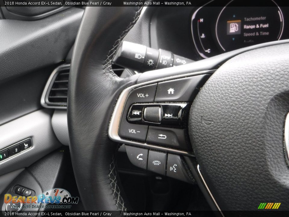 2018 Honda Accord EX-L Sedan Obsidian Blue Pearl / Gray Photo #25
