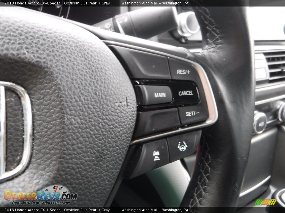 2018 Honda Accord EX-L Sedan Obsidian Blue Pearl / Gray Photo #26