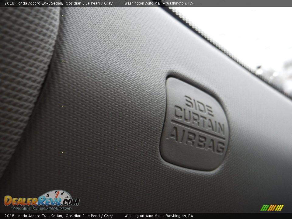 2018 Honda Accord EX-L Sedan Obsidian Blue Pearl / Gray Photo #28