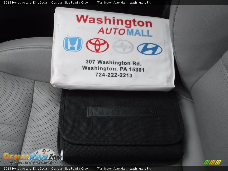 2018 Honda Accord EX-L Sedan Obsidian Blue Pearl / Gray Photo #31