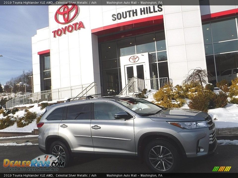 2019 Toyota Highlander XLE AWD Celestial Silver Metallic / Ash Photo #2