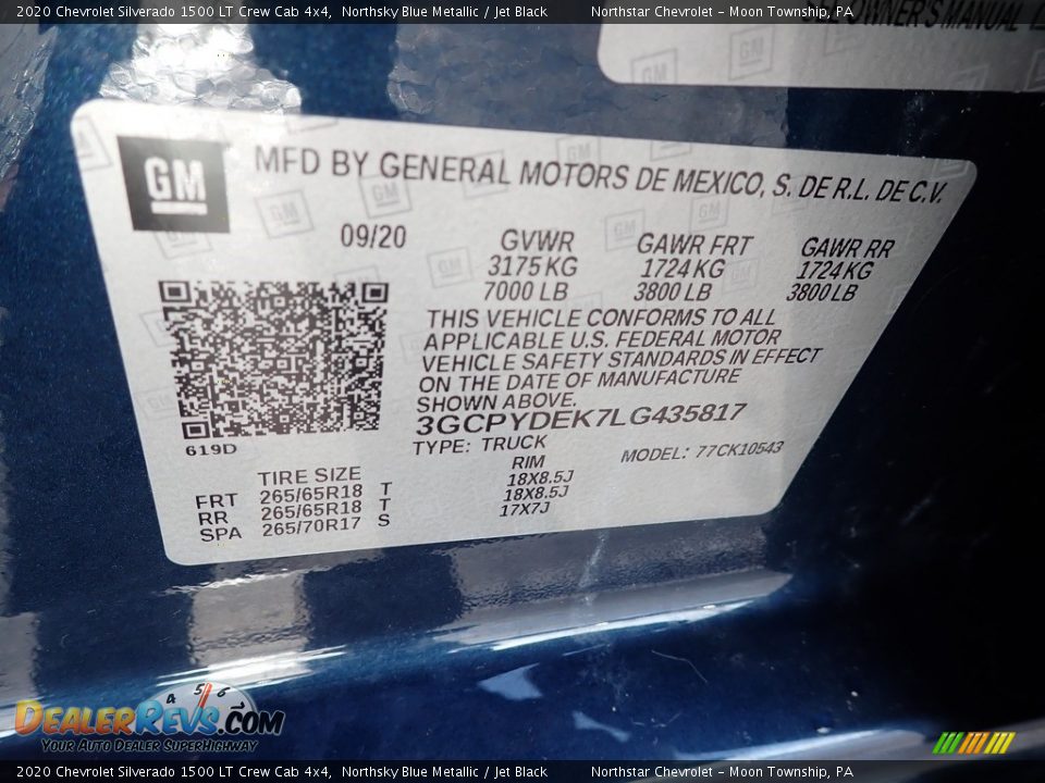 2020 Chevrolet Silverado 1500 LT Crew Cab 4x4 Northsky Blue Metallic / Jet Black Photo #28