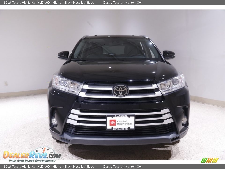 2019 Toyota Highlander XLE AWD Midnight Black Metallic / Black Photo #2
