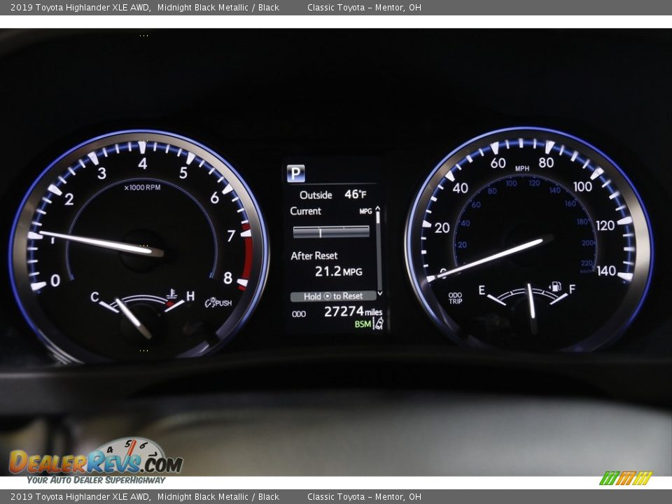 2019 Toyota Highlander XLE AWD Midnight Black Metallic / Black Photo #8