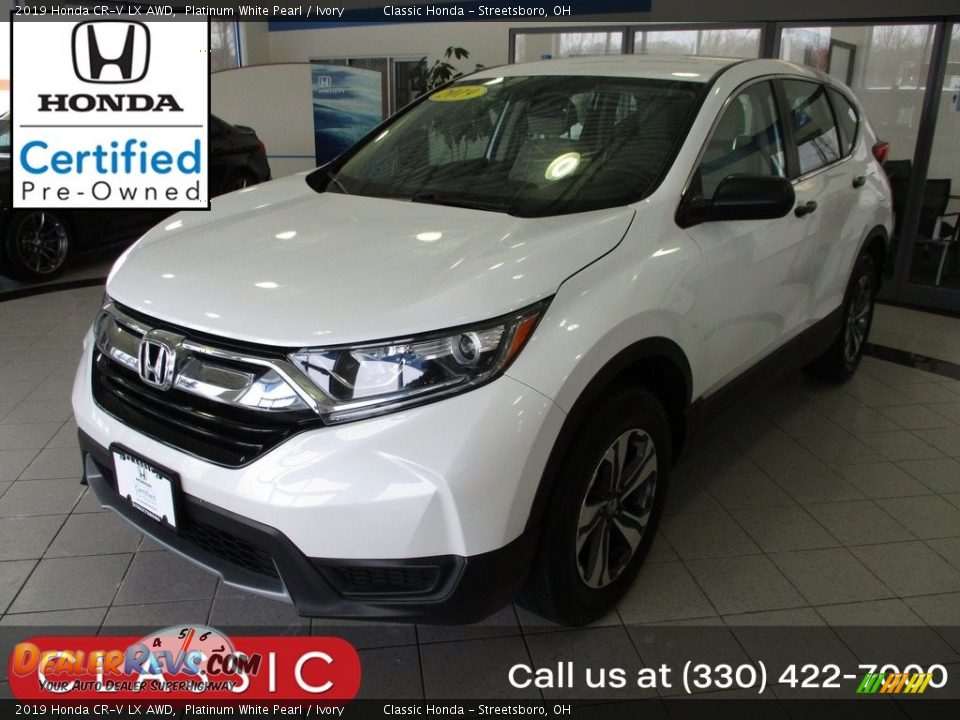 2019 Honda CR-V LX AWD Platinum White Pearl / Ivory Photo #1