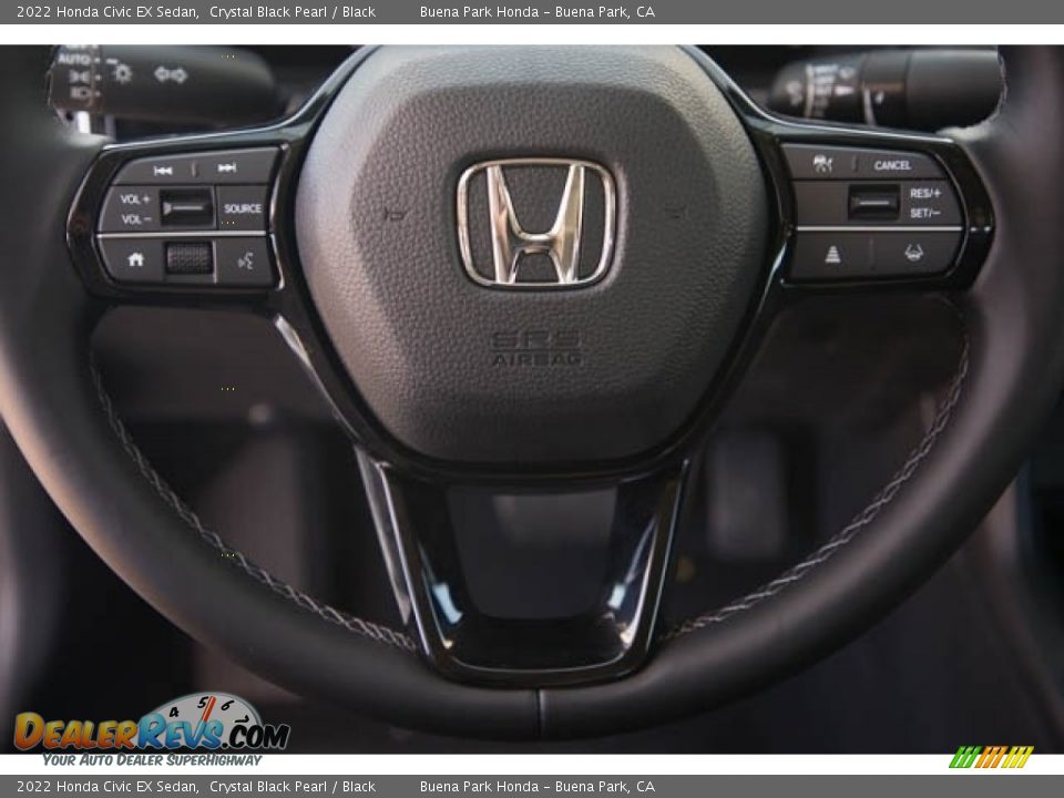 2022 Honda Civic EX Sedan Crystal Black Pearl / Black Photo #19