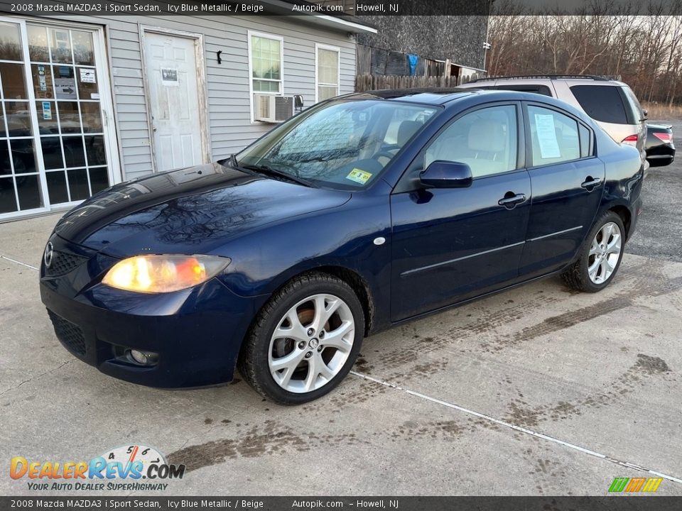 2008 Mazda MAZDA3 i Sport Sedan Icy Blue Metallic / Beige Photo #2