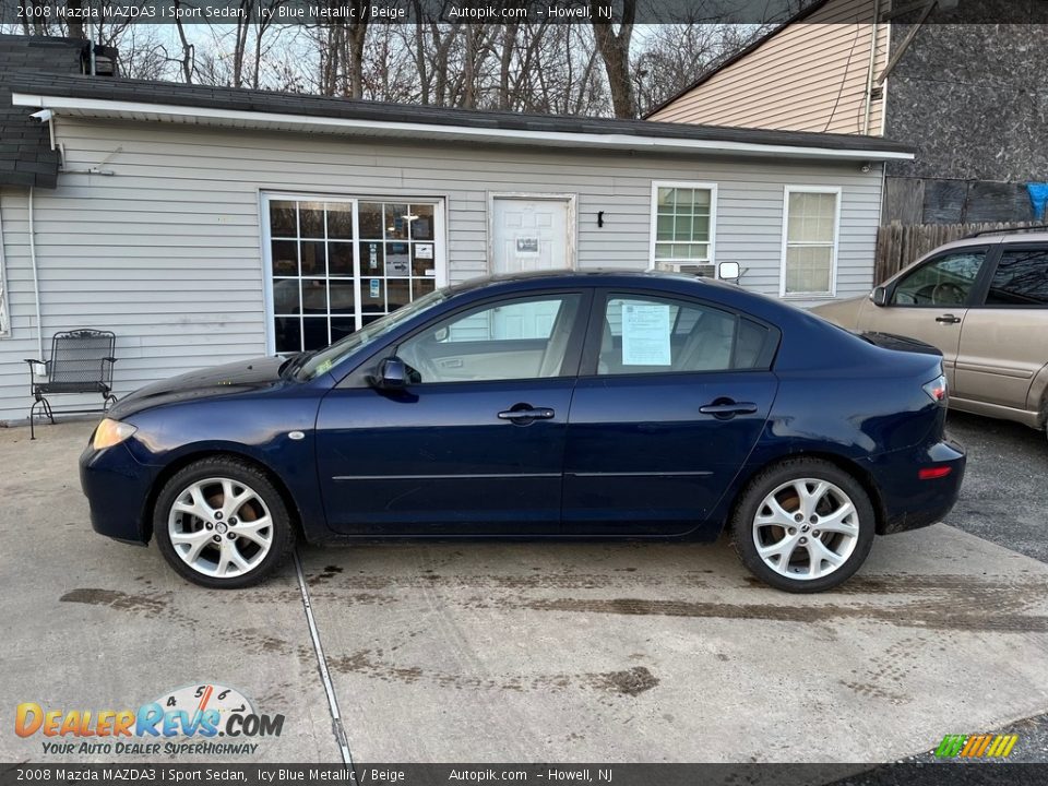 2008 Mazda MAZDA3 i Sport Sedan Icy Blue Metallic / Beige Photo #4