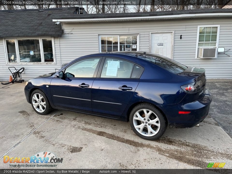 2008 Mazda MAZDA3 i Sport Sedan Icy Blue Metallic / Beige Photo #5