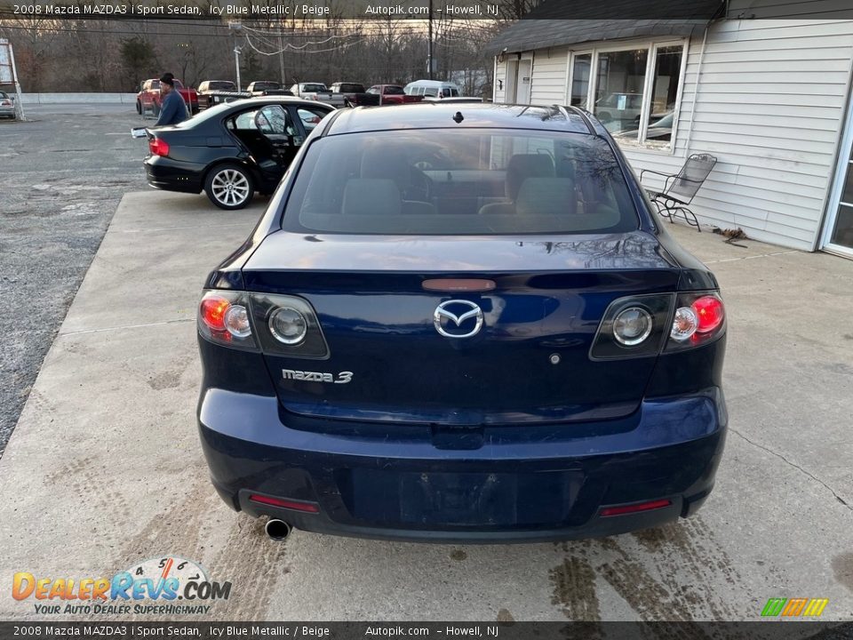 2008 Mazda MAZDA3 i Sport Sedan Icy Blue Metallic / Beige Photo #6