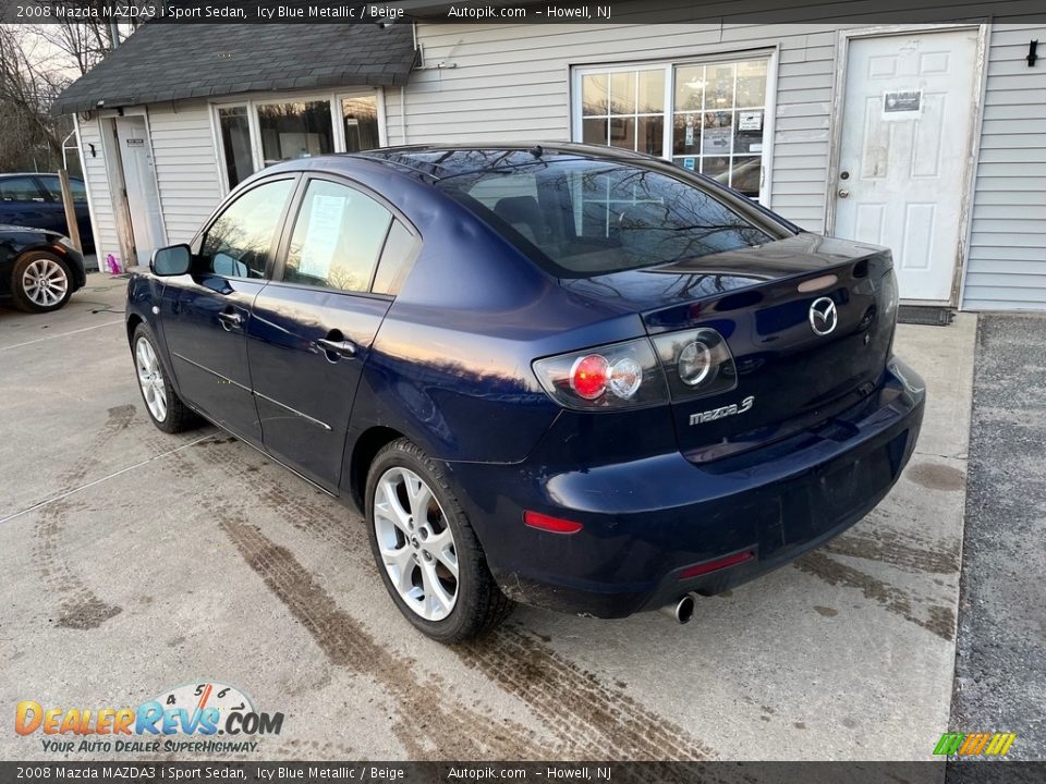 2008 Mazda MAZDA3 i Sport Sedan Icy Blue Metallic / Beige Photo #7