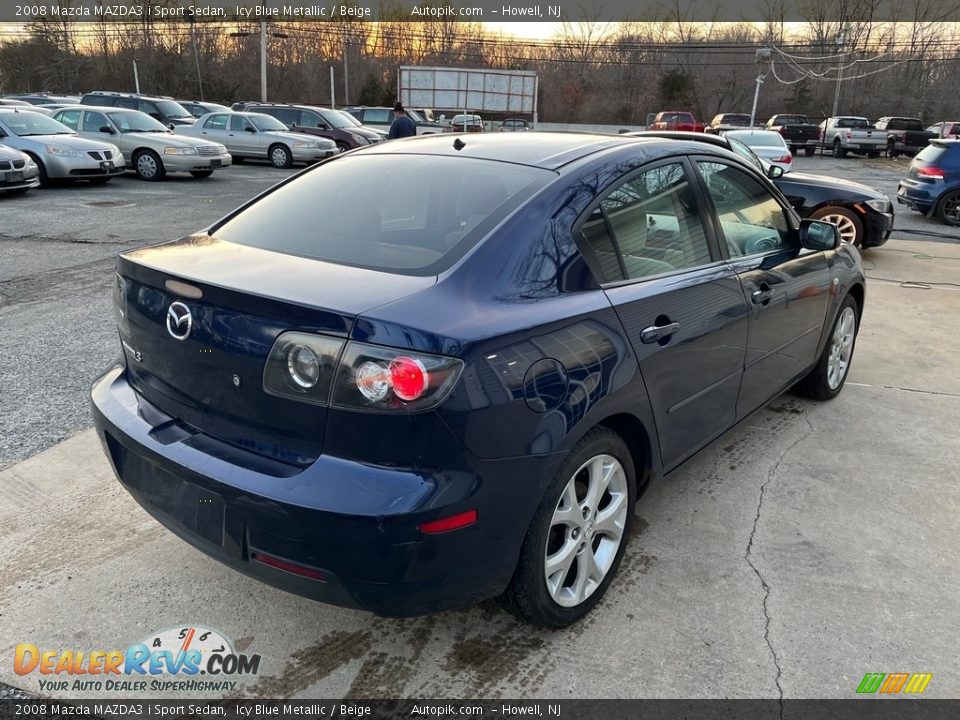 2008 Mazda MAZDA3 i Sport Sedan Icy Blue Metallic / Beige Photo #8