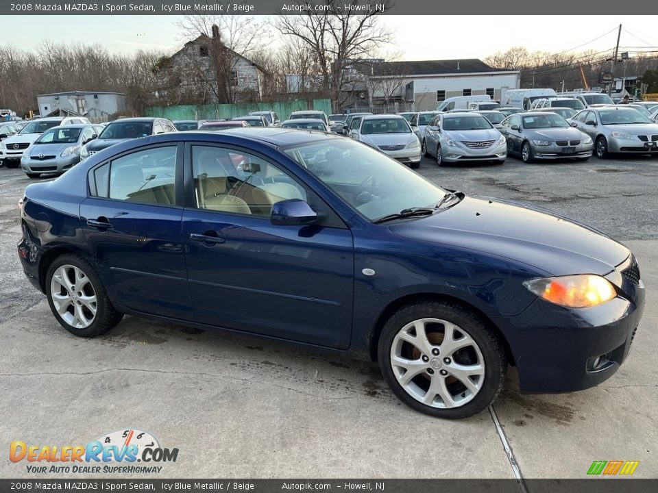 2008 Mazda MAZDA3 i Sport Sedan Icy Blue Metallic / Beige Photo #10