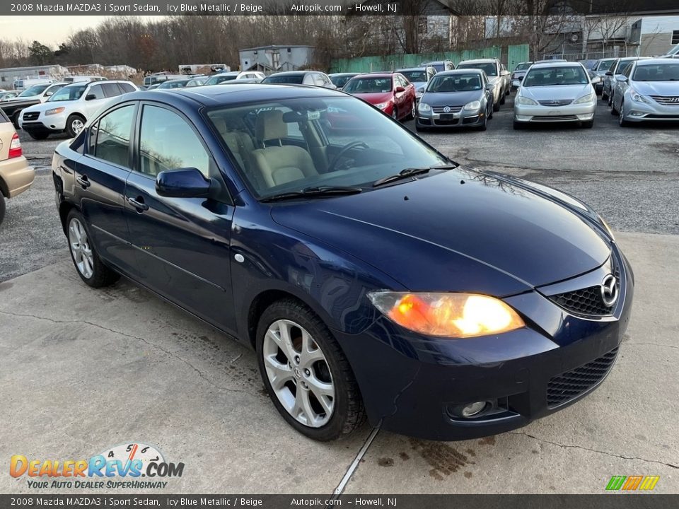 2008 Mazda MAZDA3 i Sport Sedan Icy Blue Metallic / Beige Photo #11