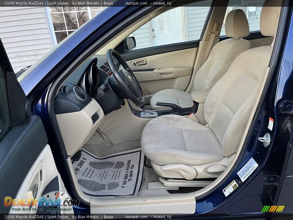 2008 Mazda MAZDA3 i Sport Sedan Icy Blue Metallic / Beige Photo #14