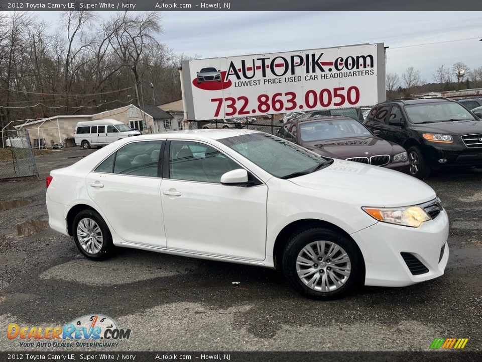 2012 Toyota Camry LE Super White / Ivory Photo #1