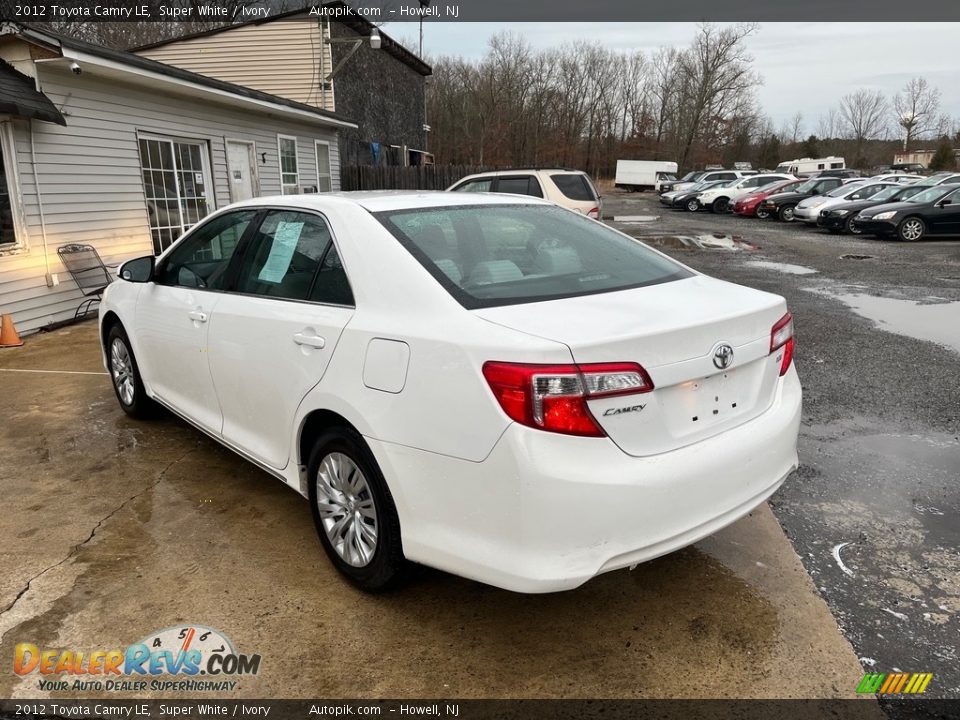 2012 Toyota Camry LE Super White / Ivory Photo #5