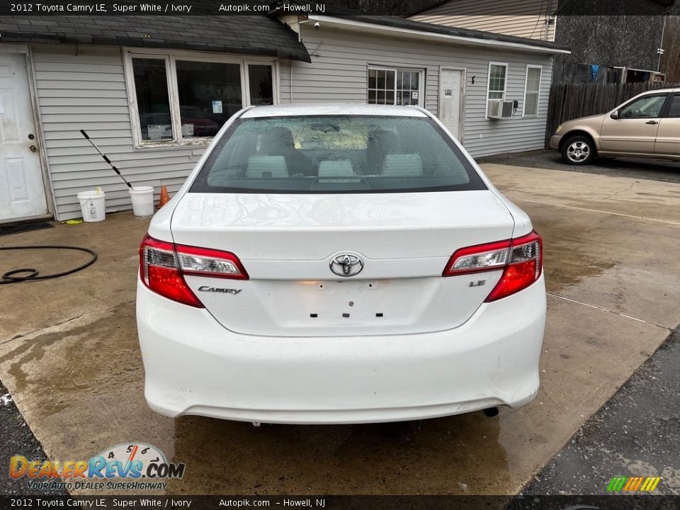 2012 Toyota Camry LE Super White / Ivory Photo #6