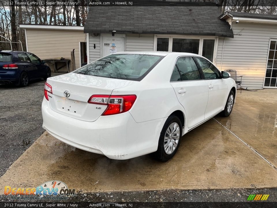 2012 Toyota Camry LE Super White / Ivory Photo #7