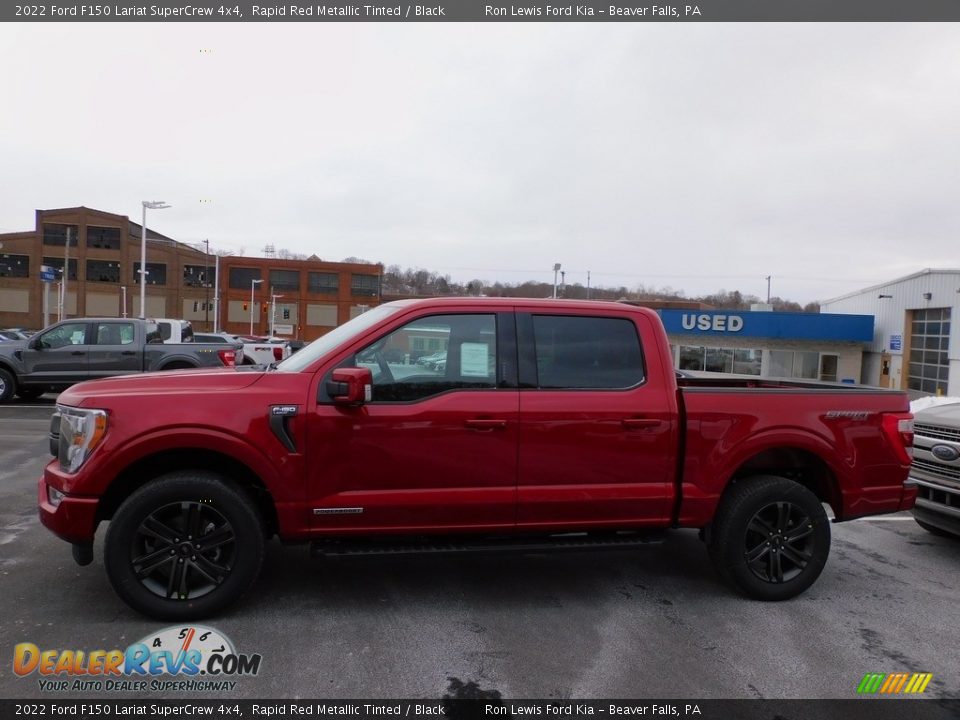 2022 Ford F150 Lariat SuperCrew 4x4 Rapid Red Metallic Tinted / Black Photo #6
