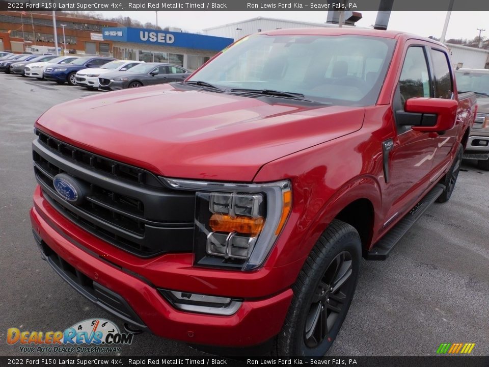 2022 Ford F150 Lariat SuperCrew 4x4 Rapid Red Metallic Tinted / Black Photo #7