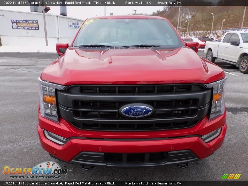 2022 Ford F150 Lariat SuperCrew 4x4 Rapid Red Metallic Tinted / Black Photo #8