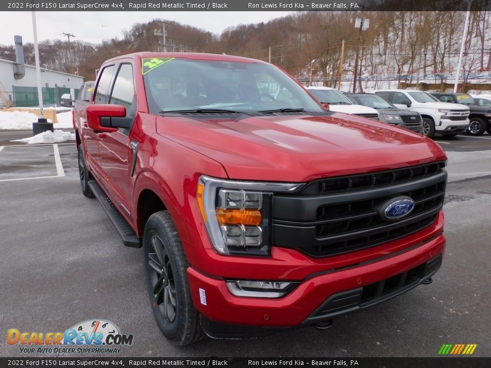 2022 Ford F150 Lariat SuperCrew 4x4 Rapid Red Metallic Tinted / Black Photo #9