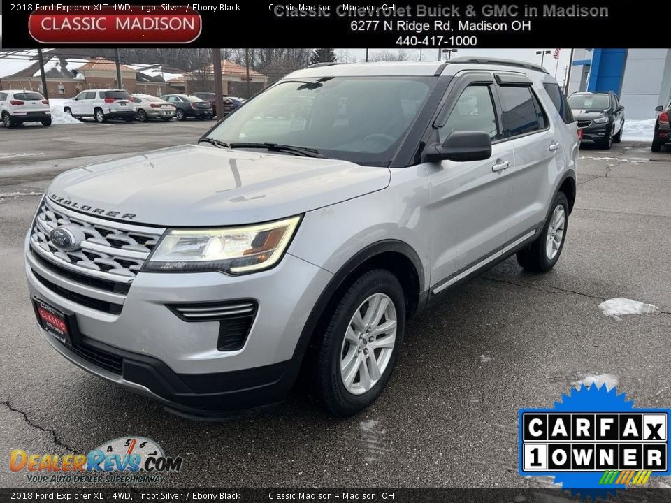 2018 Ford Explorer XLT 4WD Ingot Silver / Ebony Black Photo #1