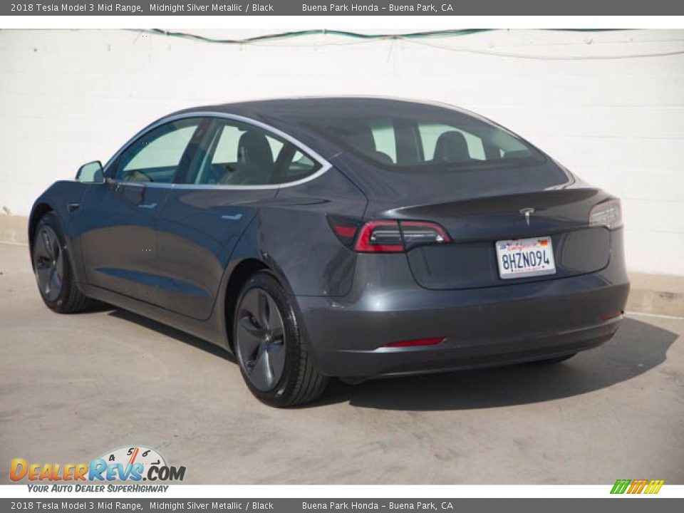 2018 Tesla Model 3 Mid Range Midnight Silver Metallic / Black Photo #2