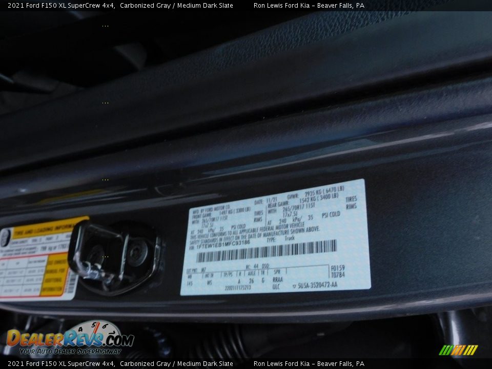 2021 Ford F150 XL SuperCrew 4x4 Carbonized Gray / Medium Dark Slate Photo #20
