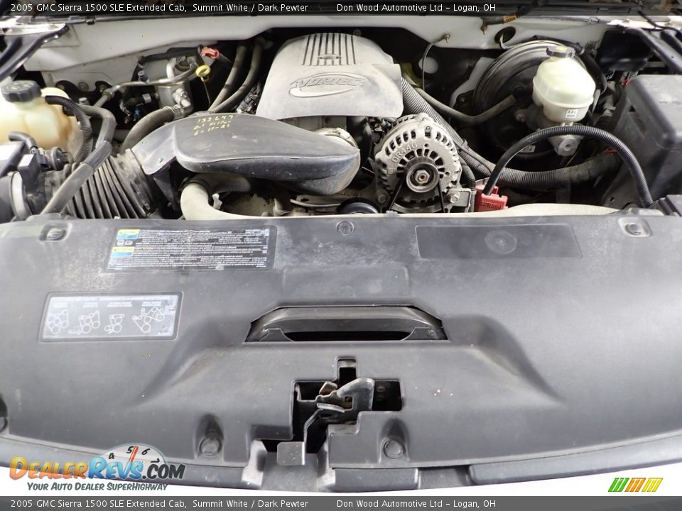 2005 GMC Sierra 1500 SLE Extended Cab Summit White / Dark Pewter Photo #6