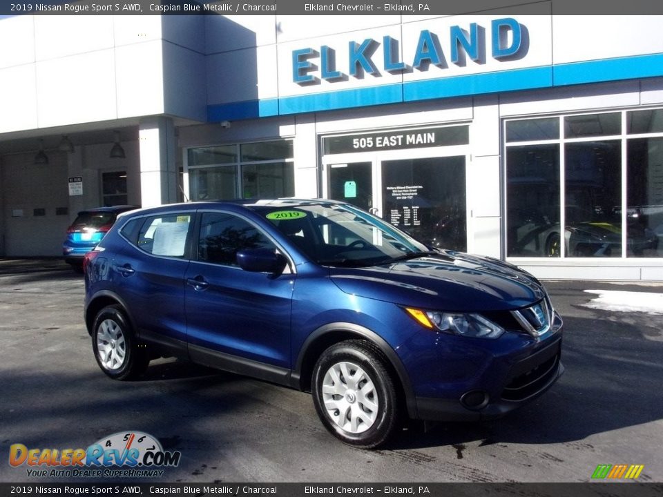 2019 Nissan Rogue Sport S AWD Caspian Blue Metallic / Charcoal Photo #1