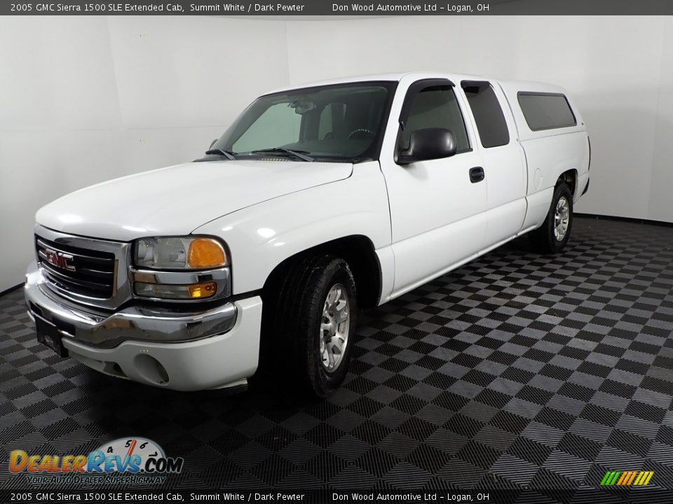 2005 GMC Sierra 1500 SLE Extended Cab Summit White / Dark Pewter Photo #7