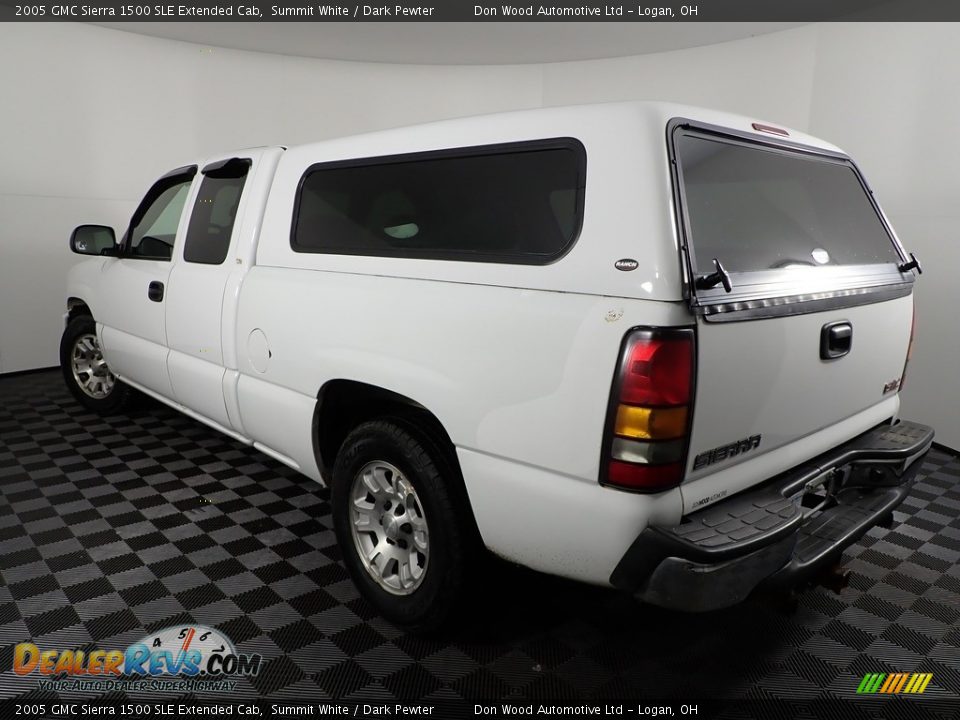 2005 GMC Sierra 1500 SLE Extended Cab Summit White / Dark Pewter Photo #9