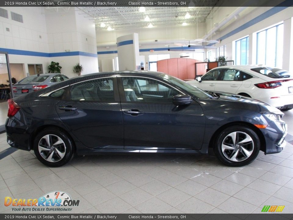2019 Honda Civic LX Sedan Cosmic Blue Metallic / Black/Ivory Photo #4
