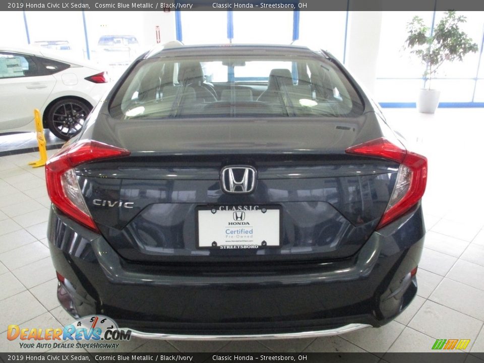 2019 Honda Civic LX Sedan Cosmic Blue Metallic / Black/Ivory Photo #8