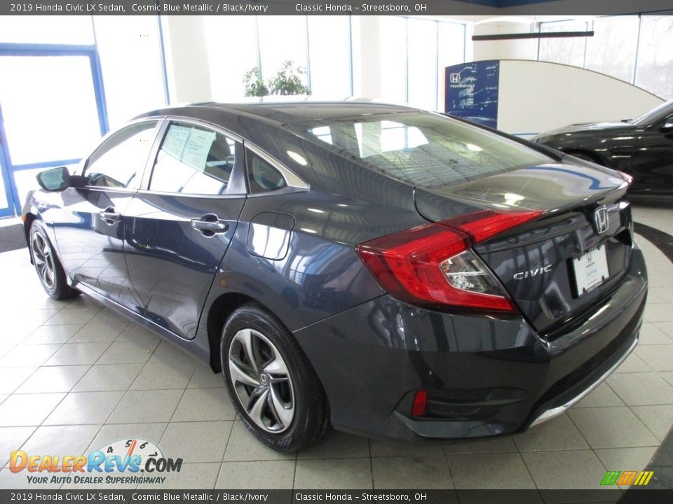 2019 Honda Civic LX Sedan Cosmic Blue Metallic / Black/Ivory Photo #9