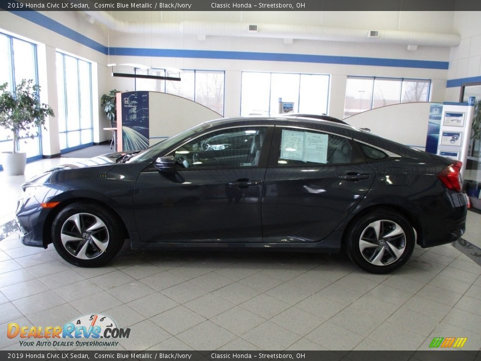 2019 Honda Civic LX Sedan Cosmic Blue Metallic / Black/Ivory Photo #10