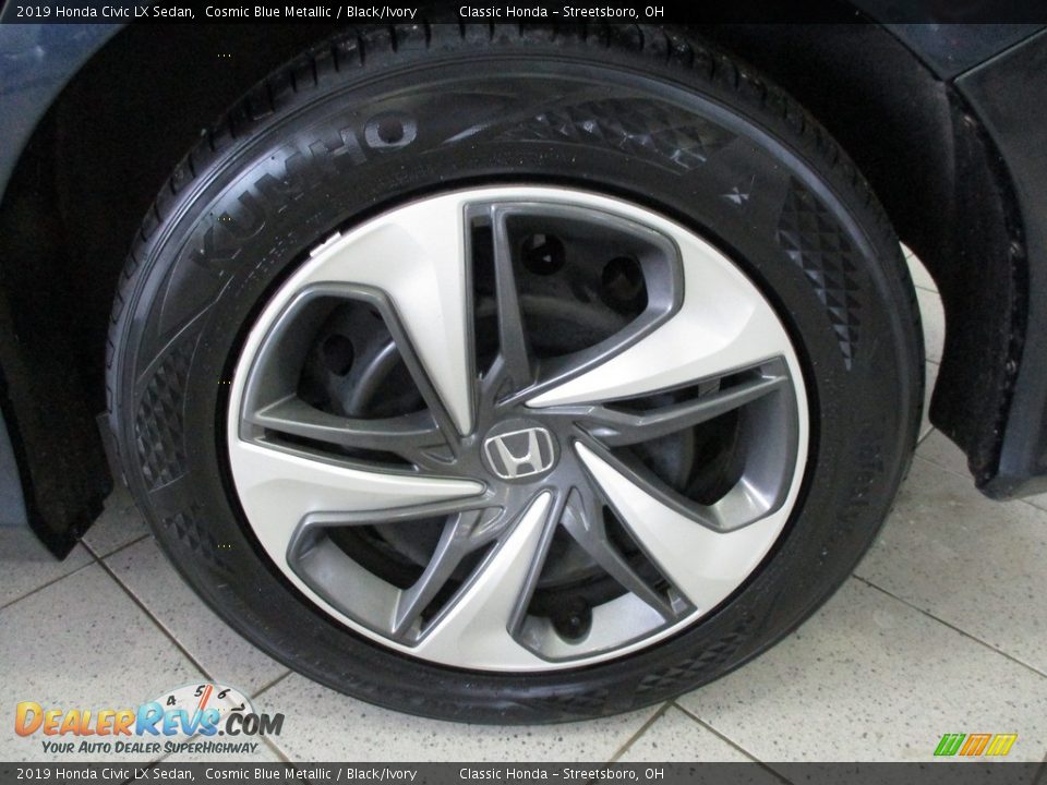2019 Honda Civic LX Sedan Cosmic Blue Metallic / Black/Ivory Photo #11