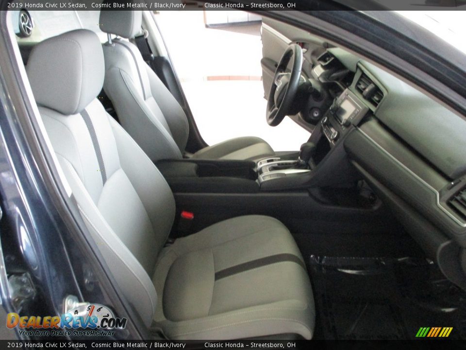 2019 Honda Civic LX Sedan Cosmic Blue Metallic / Black/Ivory Photo #16