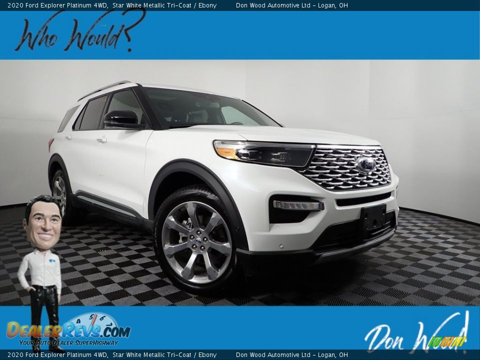 2020 Ford Explorer Platinum 4WD Star White Metallic Tri-Coat / Ebony Photo #1