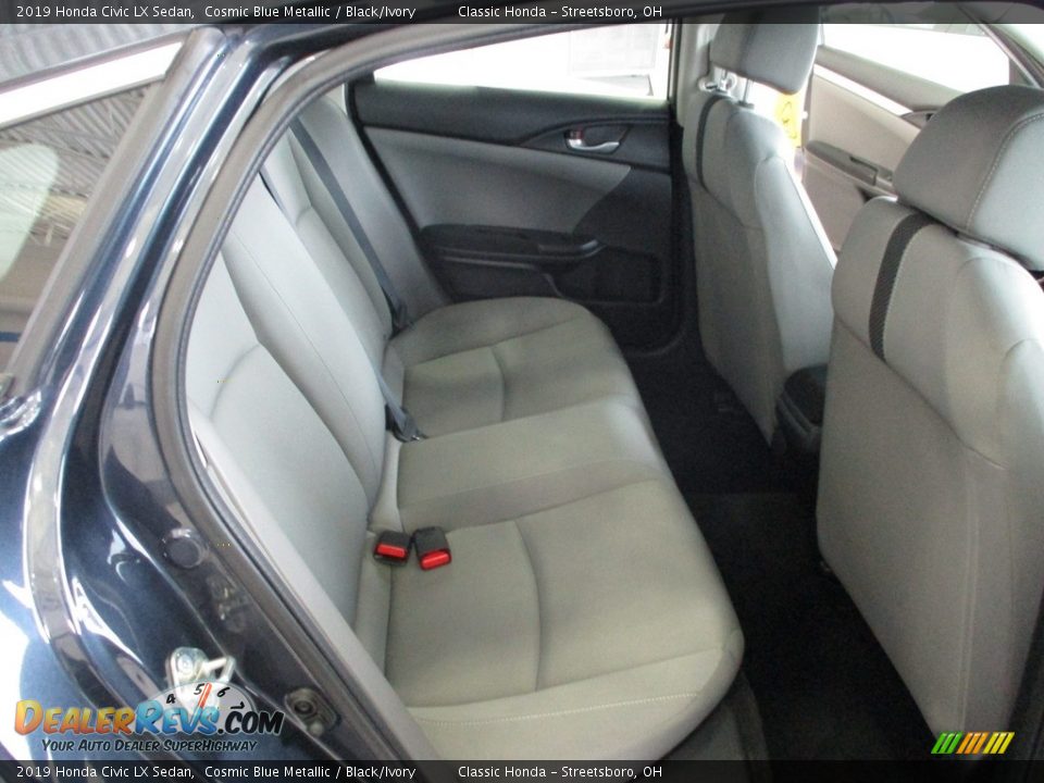 2019 Honda Civic LX Sedan Cosmic Blue Metallic / Black/Ivory Photo #19