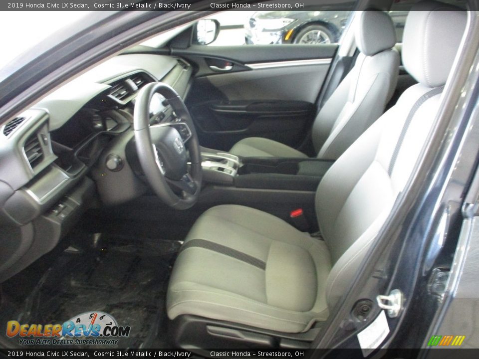 2019 Honda Civic LX Sedan Cosmic Blue Metallic / Black/Ivory Photo #27