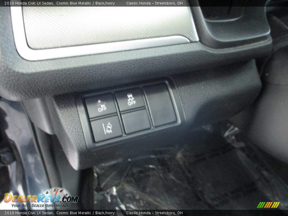 2019 Honda Civic LX Sedan Cosmic Blue Metallic / Black/Ivory Photo #28