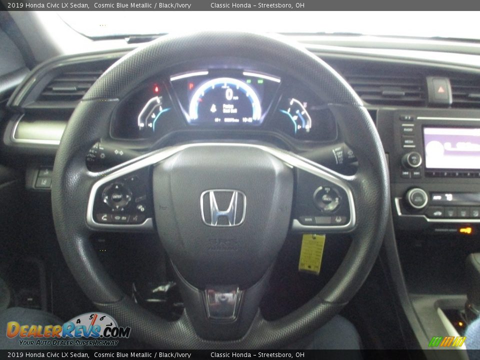 2019 Honda Civic LX Sedan Cosmic Blue Metallic / Black/Ivory Photo #29