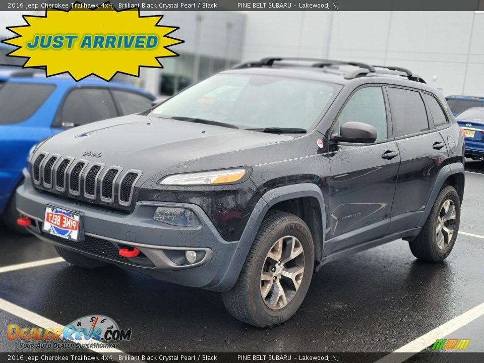 2016 Jeep Cherokee Trailhawk 4x4 Brilliant Black Crystal Pearl / Black Photo #1